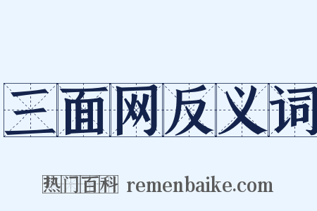 三面网反义词是什么意思的图片